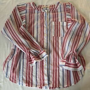 Loft Button Down Striped Blouse